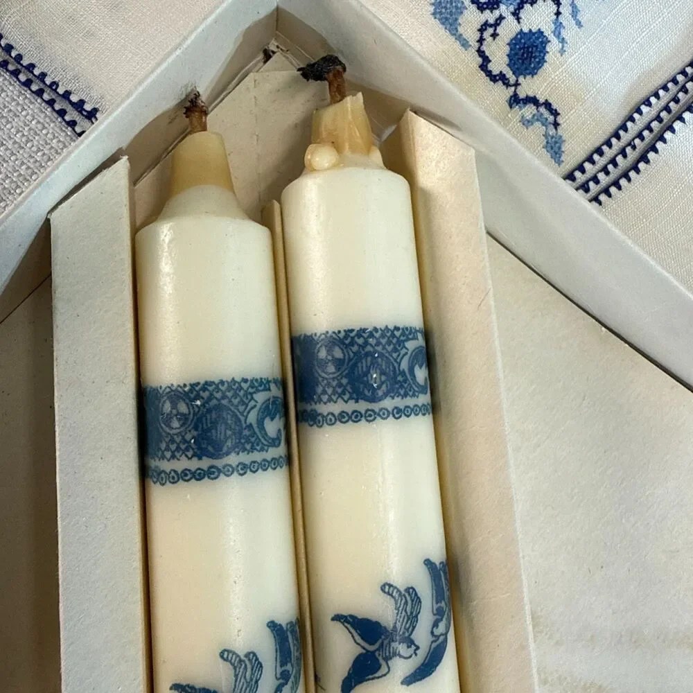 Vintage Old Willow Aladdin Made in Denmark - Original Box - Candles and Napkins